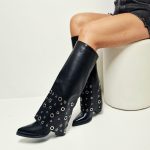 ŽENSKE ČIZME - LX562572 CRNE/KOŽNE