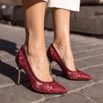 ŽENSKE SALONKE L242687 BORDO